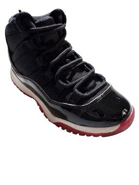 Nike Air Jordan Bred Retro 11 378039 Kids Black Red Basketball Shoes Size 10.5C